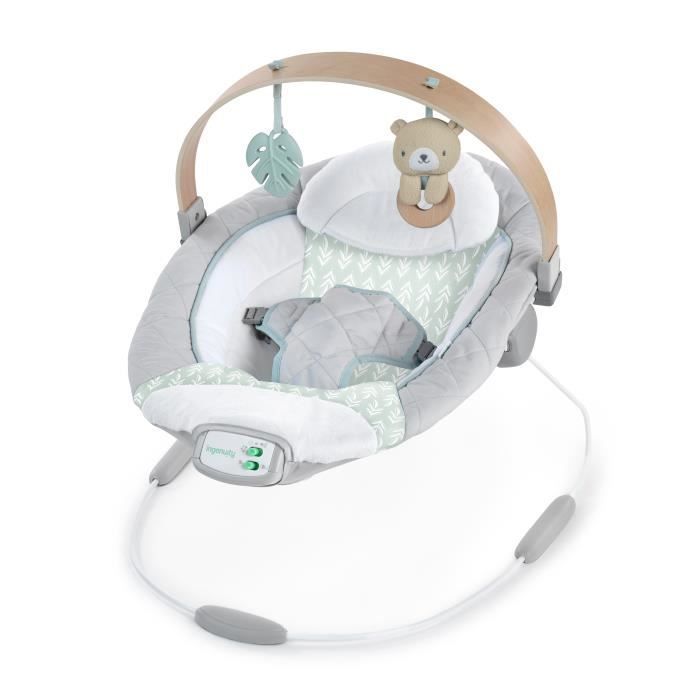 INGENUITY Babybouncer Nate de Beer met houten speelboog, babycadeau