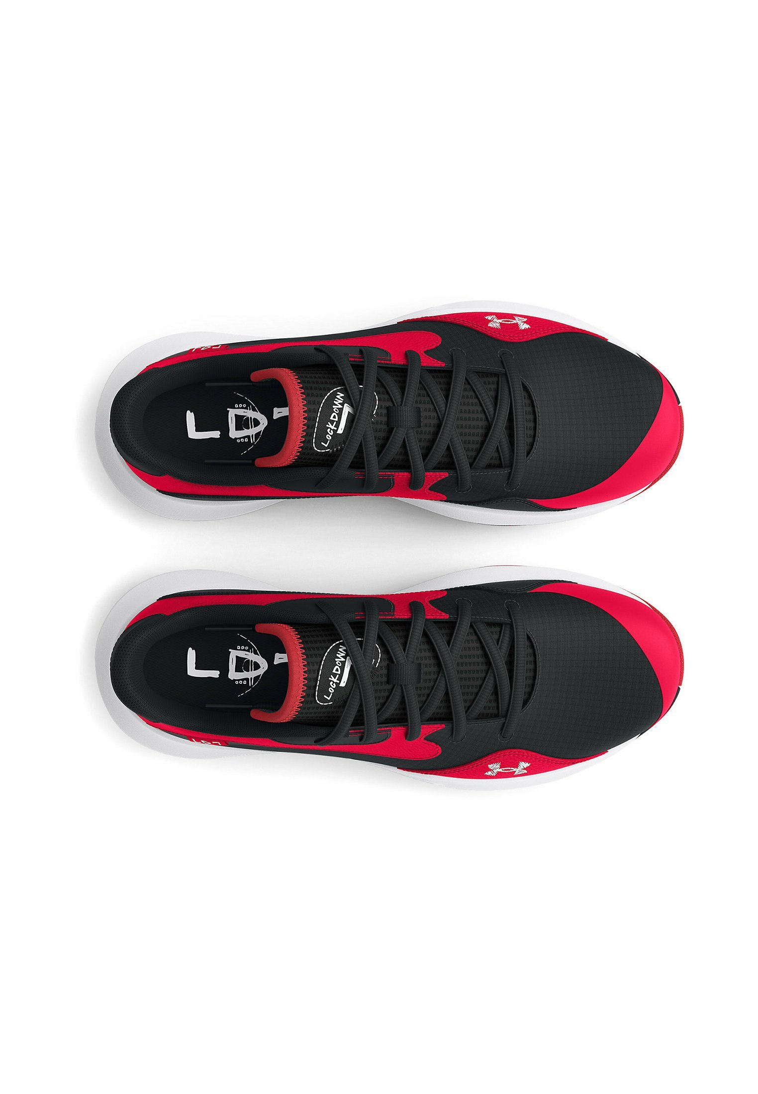 Under Armour LOCKDOWN 7 LOW - Basketbalschoenen - rood
