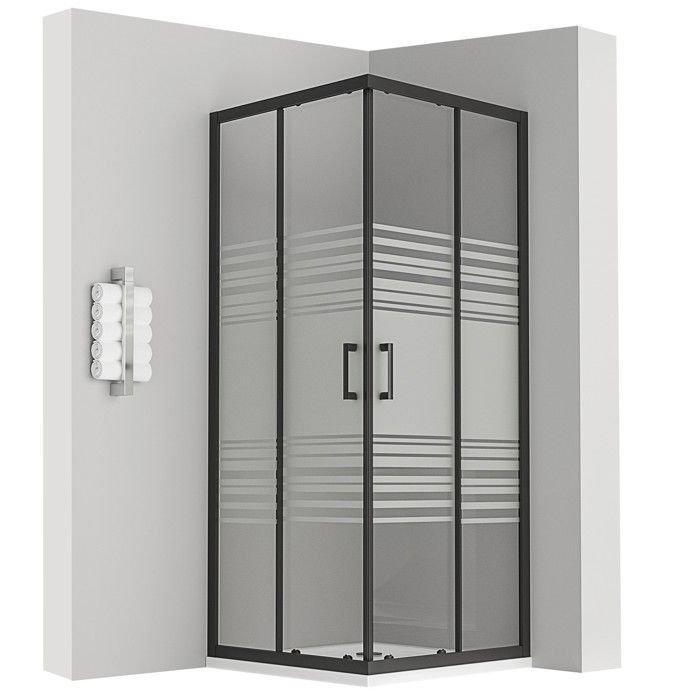 LANABLACK Shower Enclosure H 190 cm Sliding Door Dimensions - 90 x 90 cm, Semi-opaque Glass
