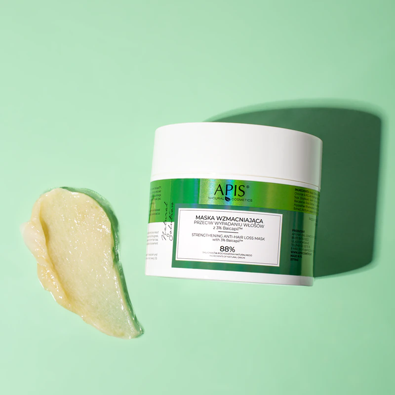 Posilňujúca maska Apis Natural Cosmetics Natural Solution 3% Baicapil pre slabé vlasy so sklonom k vypadávaniu