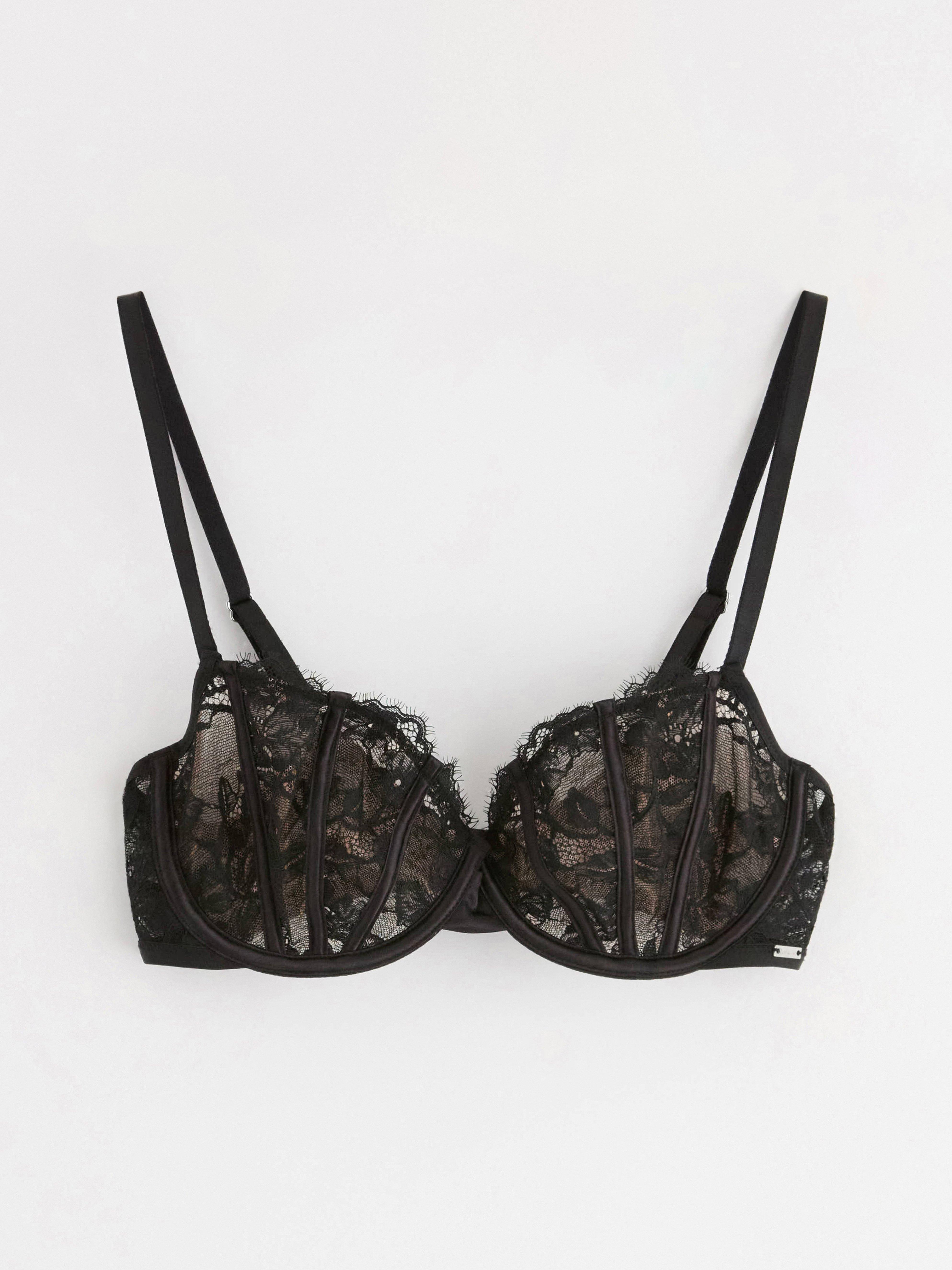 ella m – Senna upolstret BH med blonder Svart