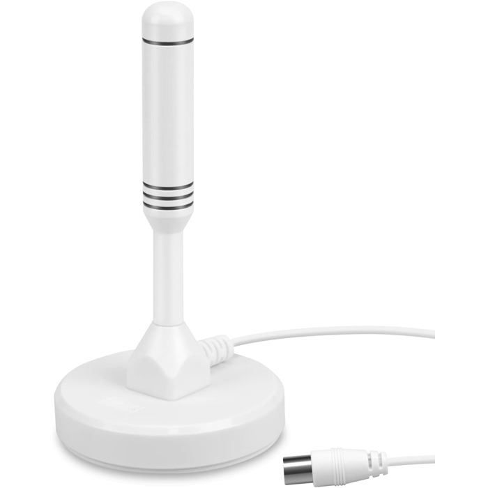 DTA240-Antenne TV Intérieur Puissante TNT HD Portable avec Base Aimantée pour réception améliorée sur Télévision Décodeur TNT Radio