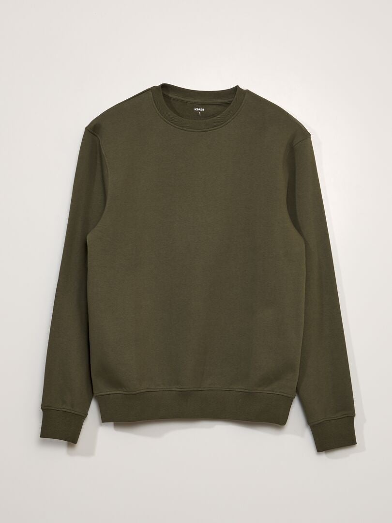 Sweatshirt met ronde hals - KHAKI