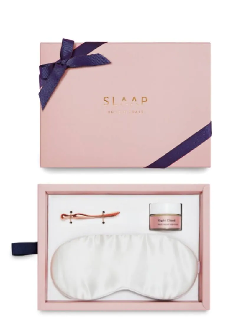 SLAAP Zestaw Eye SPA Jedwabna Opaska & Krem pod oczy Night Cloud (ecru)