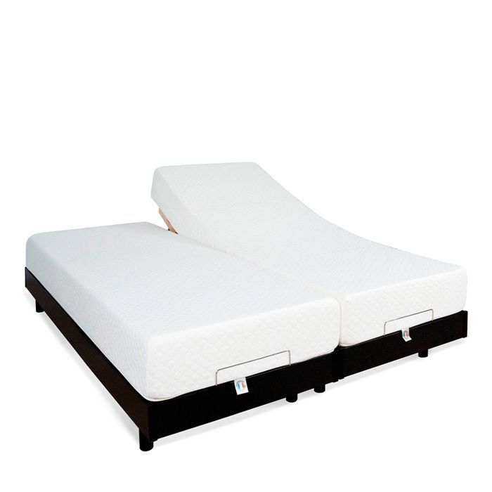 Conjunto doble: Colchón de espuma viscoelástica + Base de cama eléctrica flexible 2x70x190 cm
