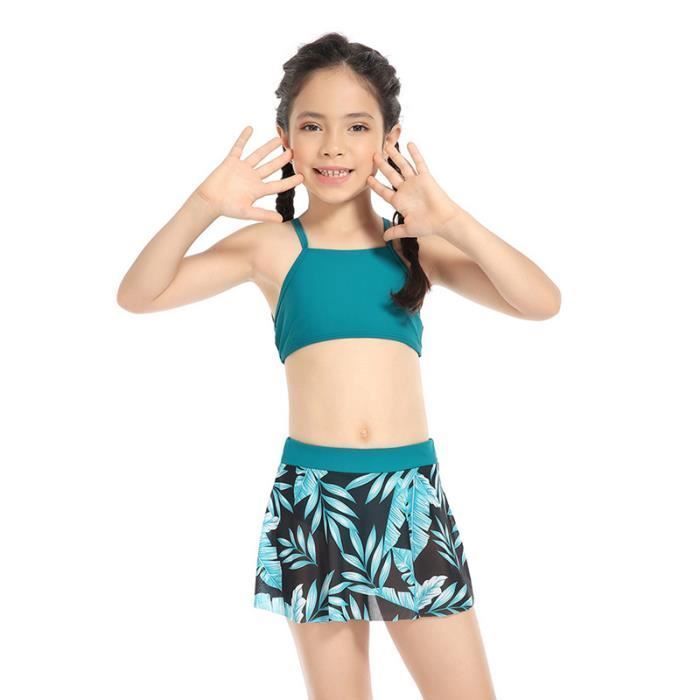 Girls' Swimsuit - Soft and Stretchy - Blue - Swimming - 2-Piece