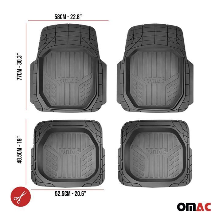 Tapis de Sol de Voiture Profond Antidérapant Imperméable pour Universel