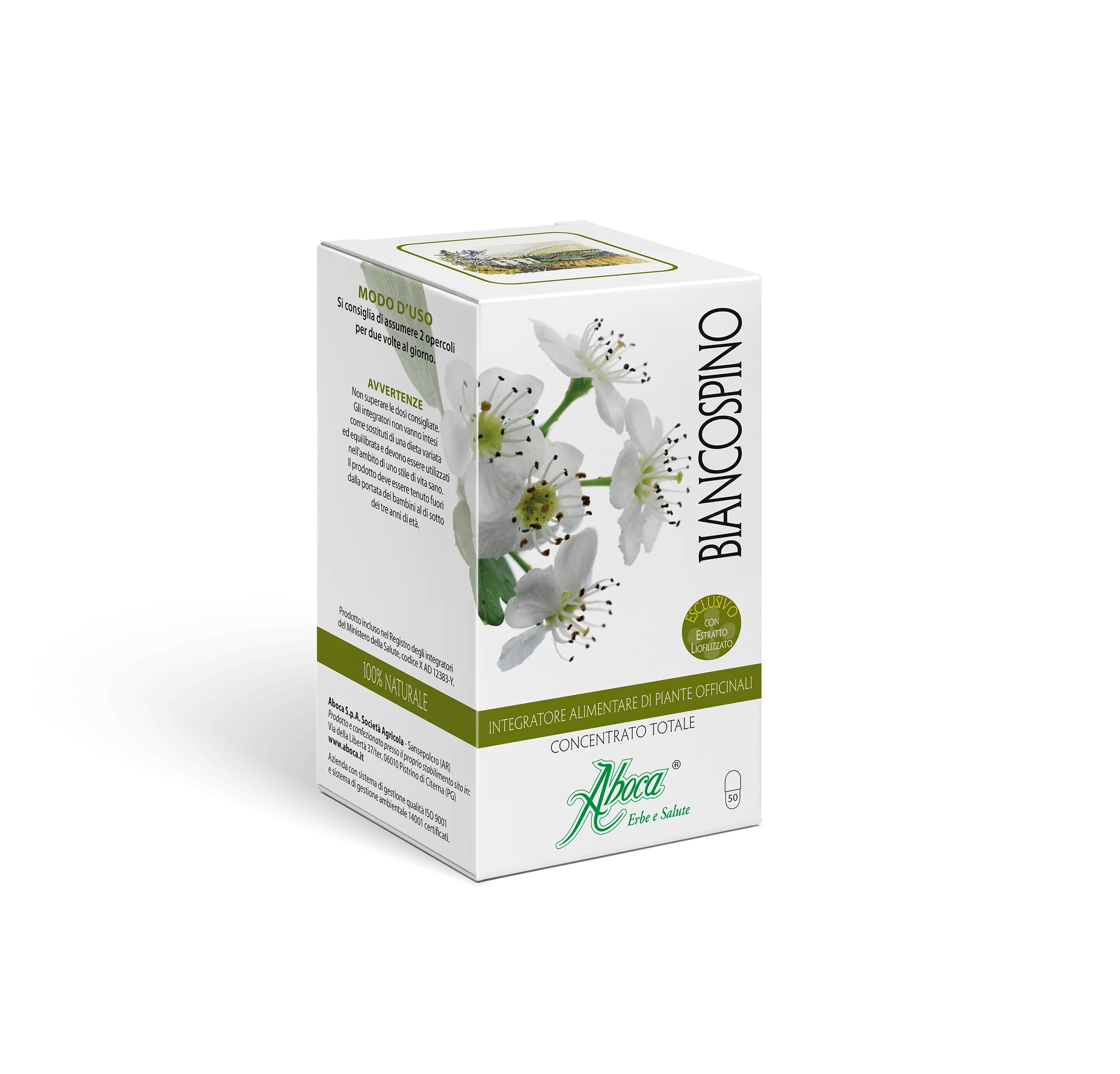 ABOCA Aboca Biancospino Total Concentrate 50 kapsulas Relaksācijas piedeva