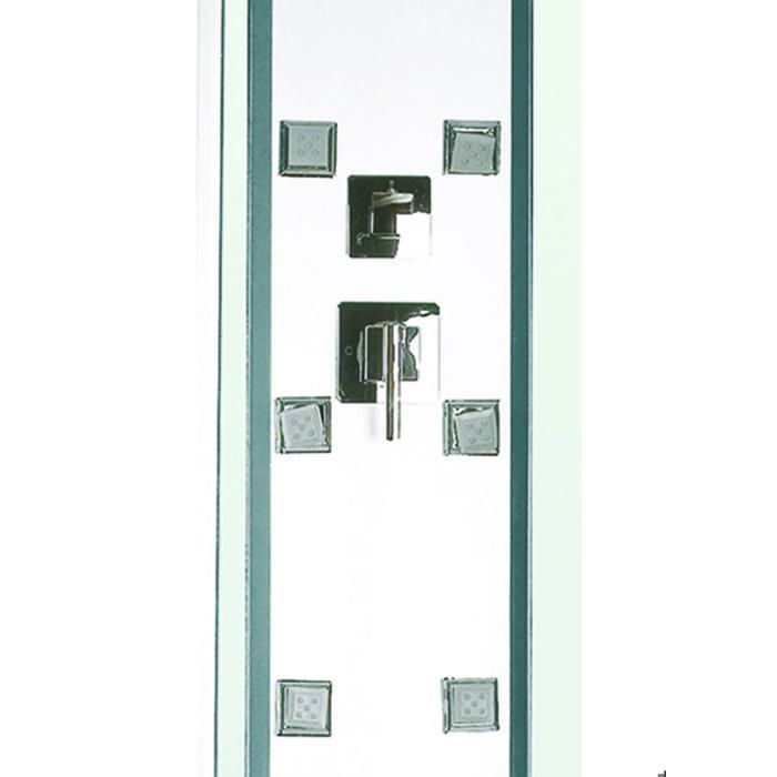 Cabina de ducha de hidromasaje ONDEE ZEN MERIDA - Puerta corredera - Cuarto de círculo de 80 cm