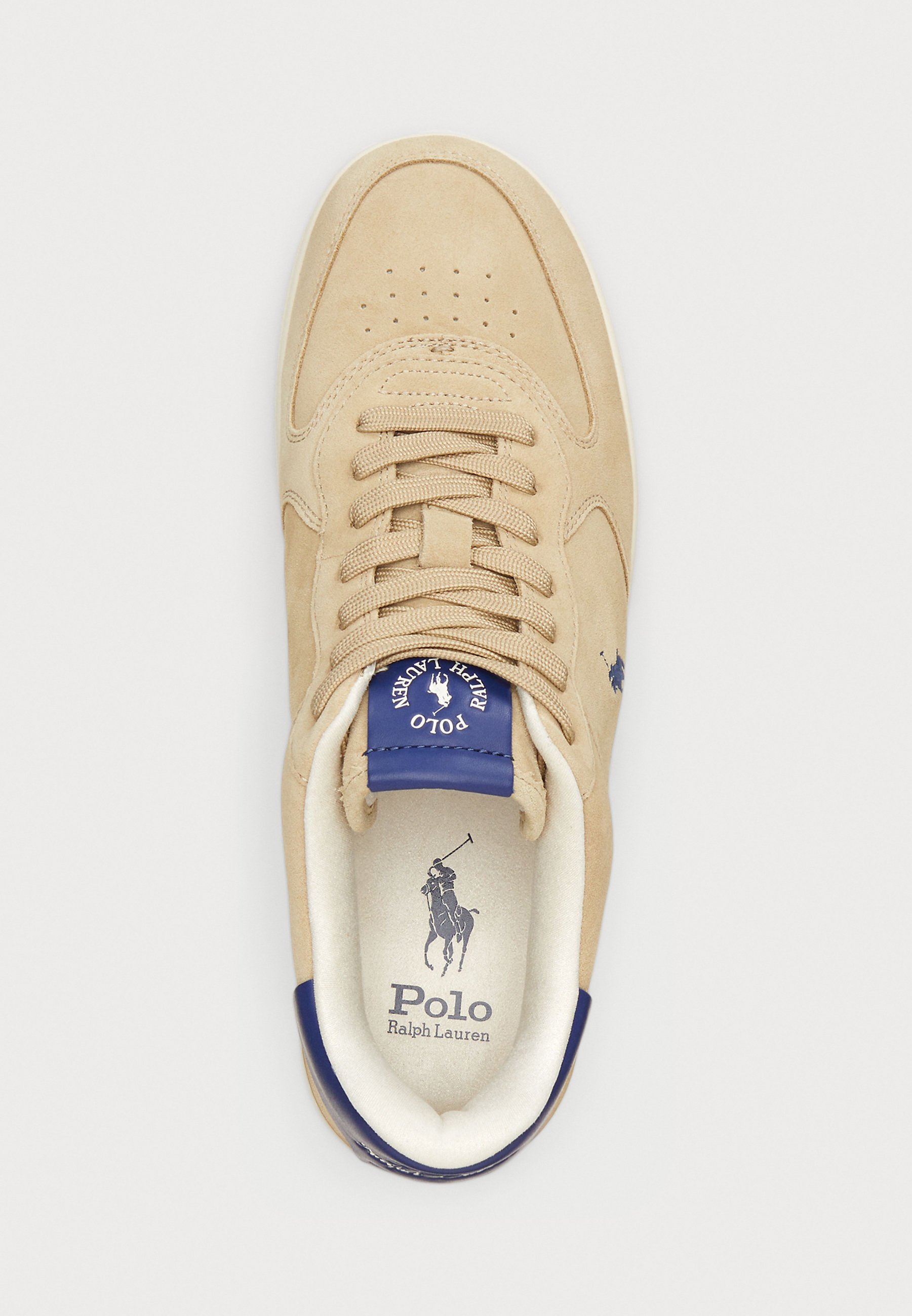 Polo Ralph Lauren MASTERS COURT SUEDE SNEAKER UNISEX - Sneakers - beige/lichtblauw