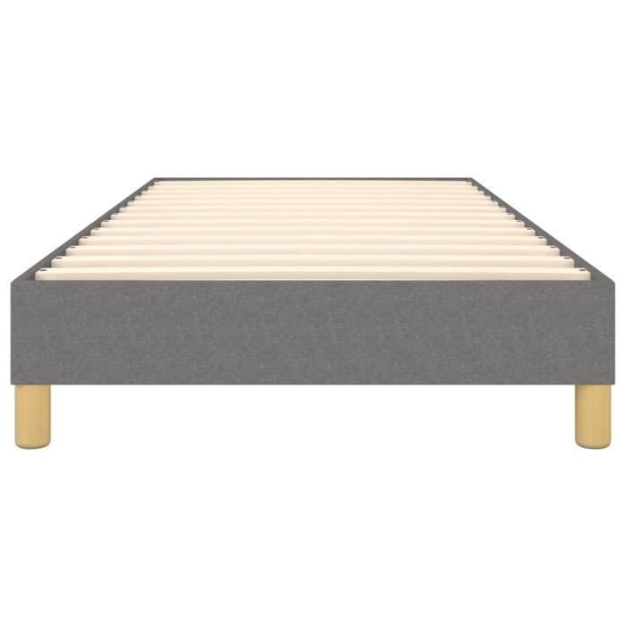 Base letto a molle KEENSO - 90x190 cm - Tessuto grigio scuro - Facile da montare