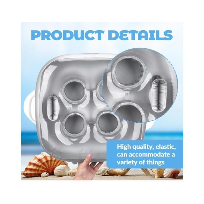 Floating Cup Holder, Inflatable Pool Drink Stand with 6 Slots, Floating Pool Bar, Fun Accessory