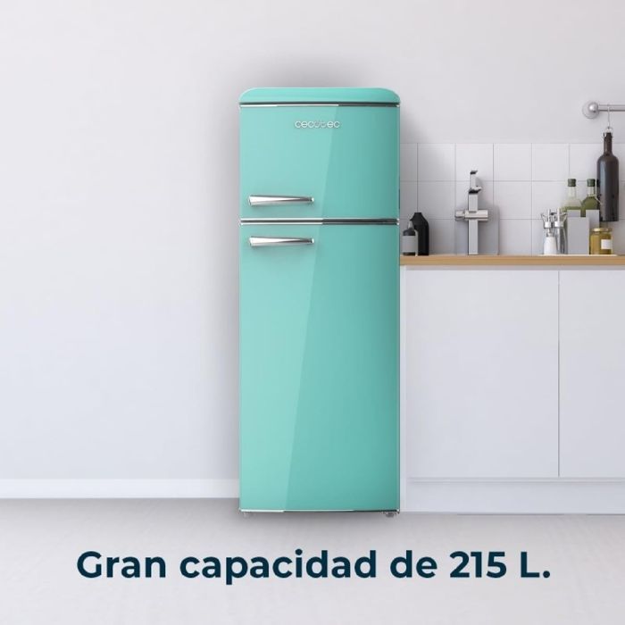 Cecotec Bolero CoolMarket 2D Origin 215 Groene E Retro Koelkast