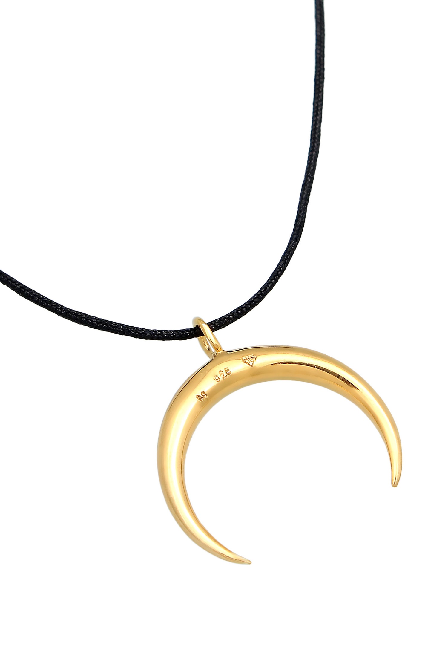 Elli Femmes choker demi-lune pendentif en nylon en argent sterling 925