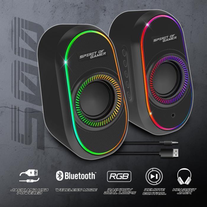 Enceintes PC Bluetooth 5.1 - FANATIC - FANATIC 500 - 12W - RGB - Contrôle du Volume