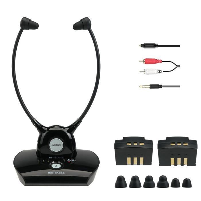 Cuffie TV wireless - JOZSI - Bassa latenza 2.4G - Amplificatore audio - Doppia batteria da 350 mAh