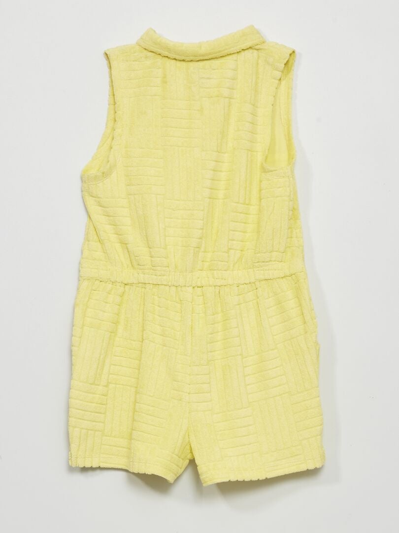 Mono con capucha de felpa - Amarillo