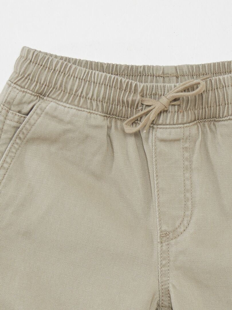 Stretch denim shorts - BEIGE