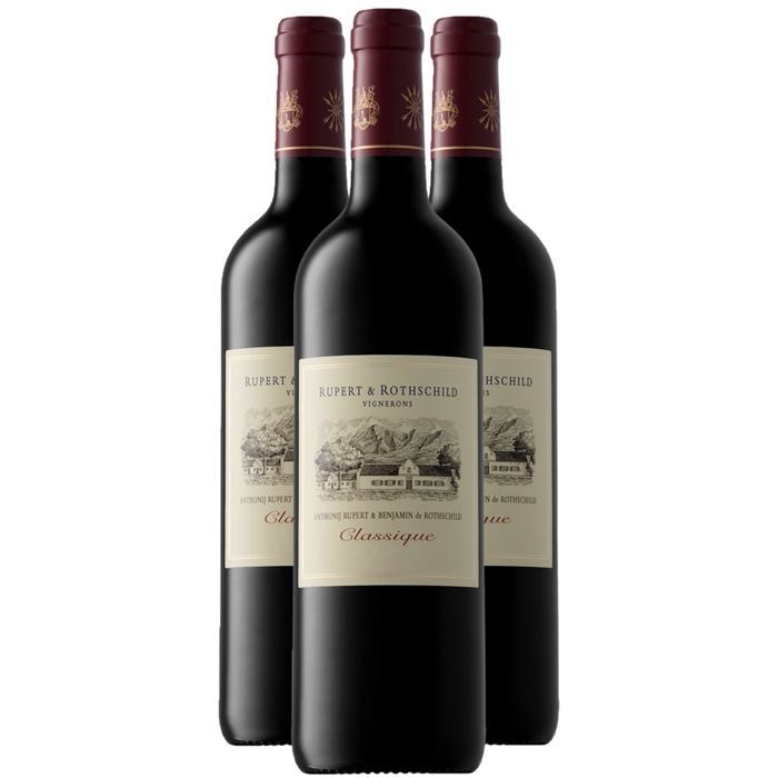 Edmond de Rothschild Zuid-Afrika Westren Cape Rupert & Rothschild Classique 2021 - Zuid-Afrikaanse rode wijn (3x75cl)