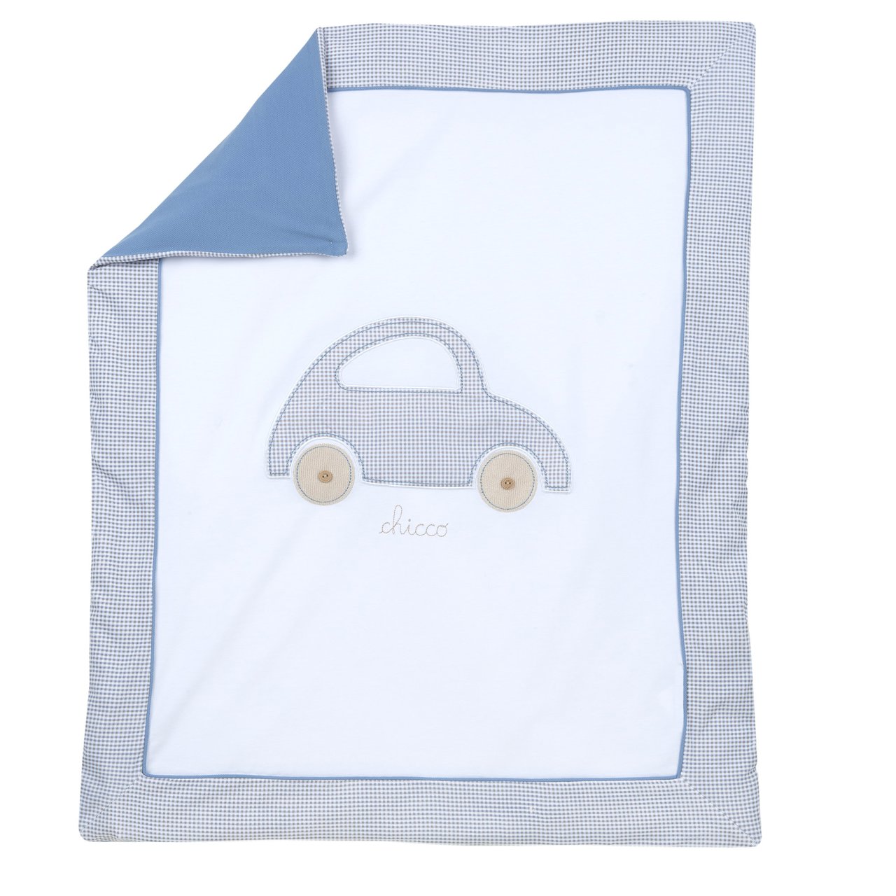 Couverture bleue pour poussette
