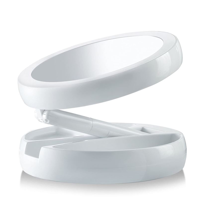 UNIQ Miroir de maquillage pliable avec lumière LED et grossissement 10x