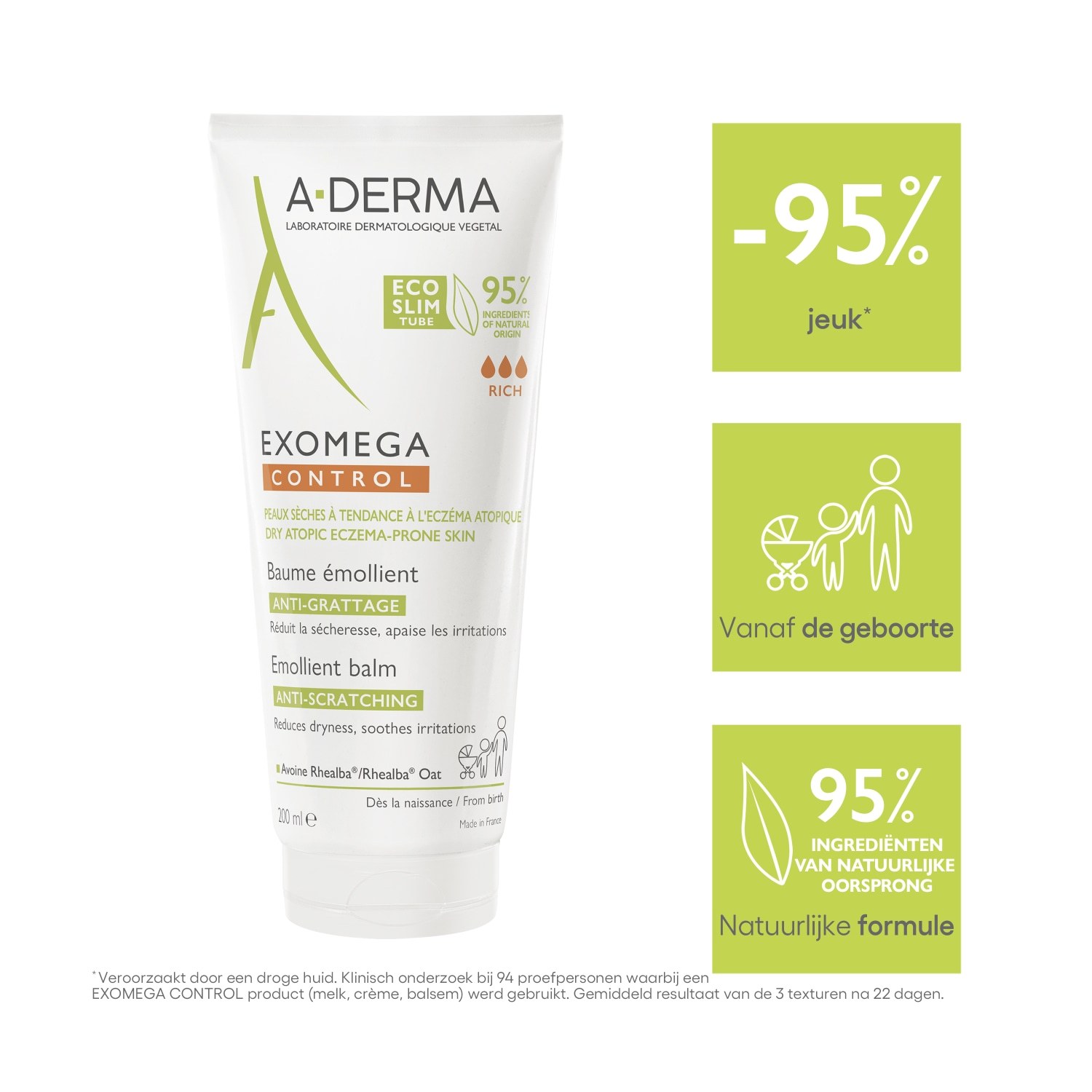 A-DERMA kūno sviestas „Exomega Control“ drėkinamasis balzamas – 200 ml