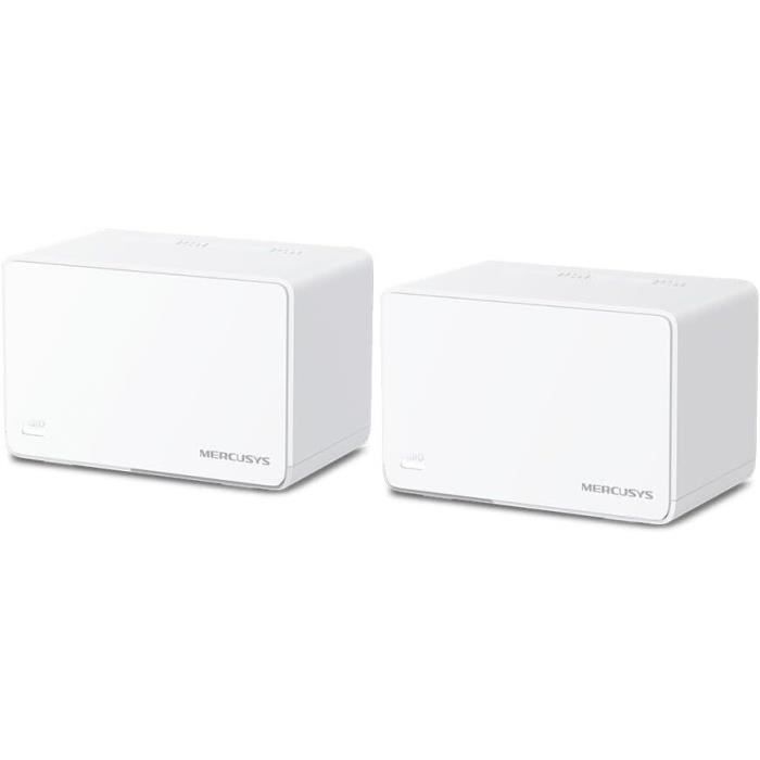WiFi 6 Mesh AX3000Mbps Bi-bande- MERCUSYS Halo H80X (2-Pack) - Couverture jusqu'à 460 m² - Canaux 160 MHz - 3 Ports Gigabit