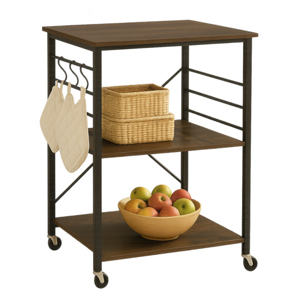 STOLIK na kółkach SZAFKA stół barowy PÓŁKA loft nowoczesne  BEGRYF 60x40x90