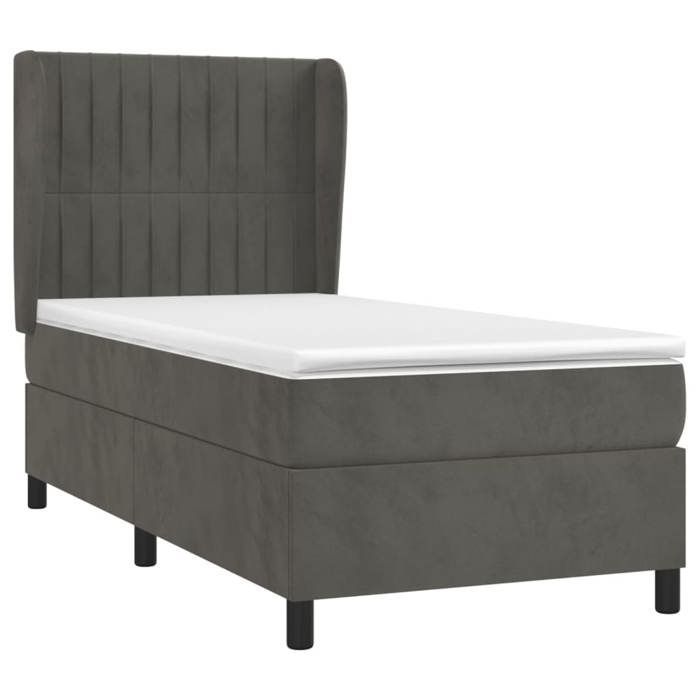 Lattenbodem en matras - Maison Exclusive - Donkergrijs fluweel - 90x200 cm - Maximale ontspanning