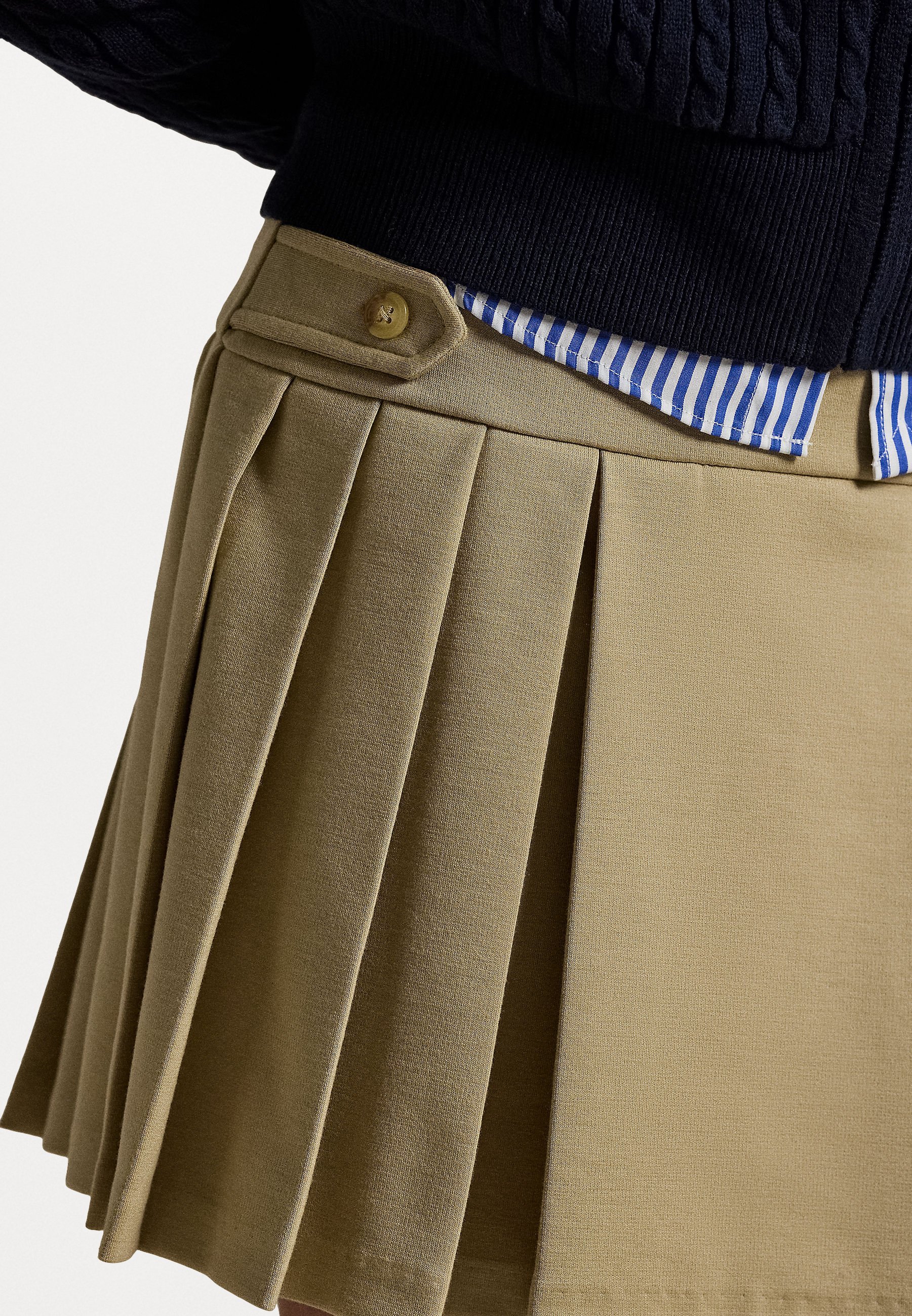 Jupe-short plissée Polo Ralph Lauren - Coupe trapèze - Kaki classique
