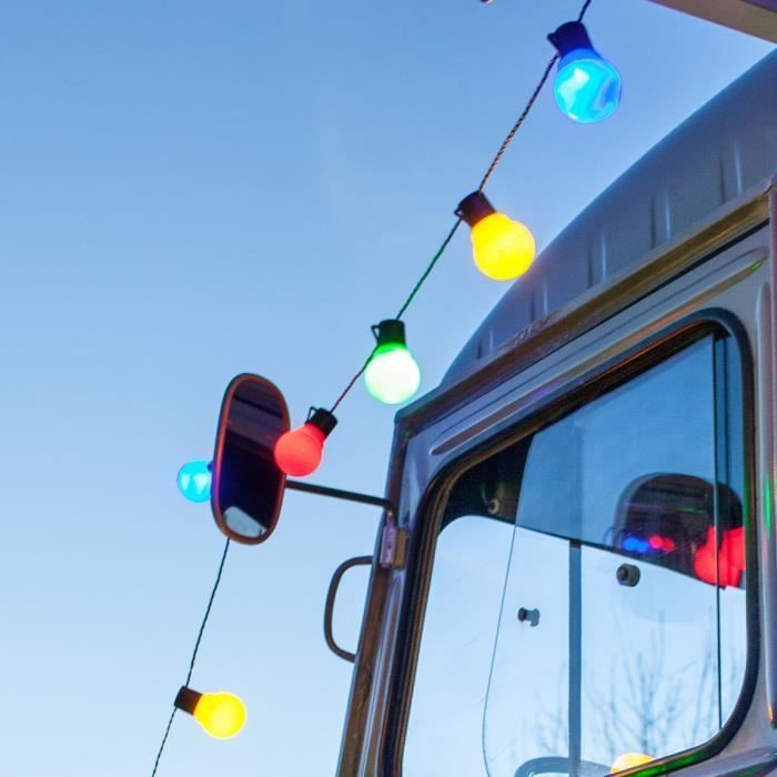 Guirlande Lumineuse 30 Globes LED Multicolores Intérieur et Extérieur
