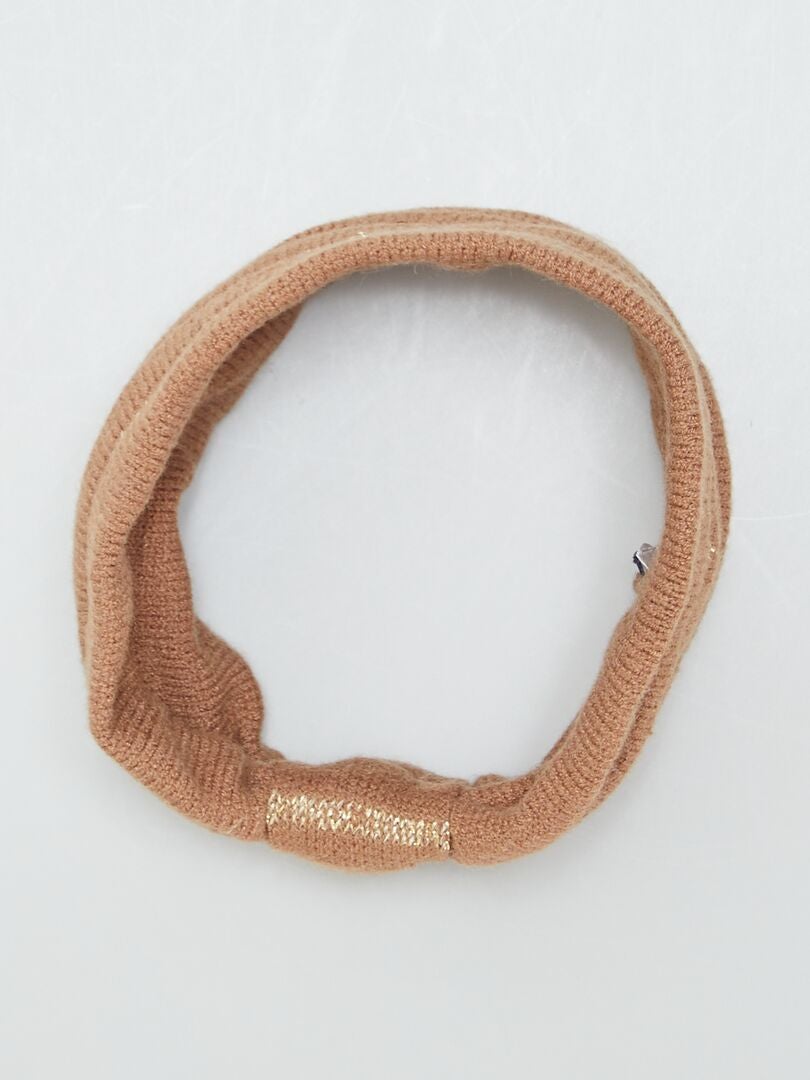 Tricot gebreide hoofdband - BRUIN