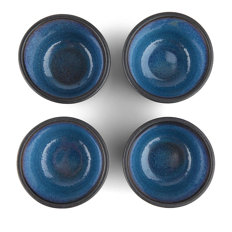 Cuisine Egg glazen blikje, 4 stuks, blauw