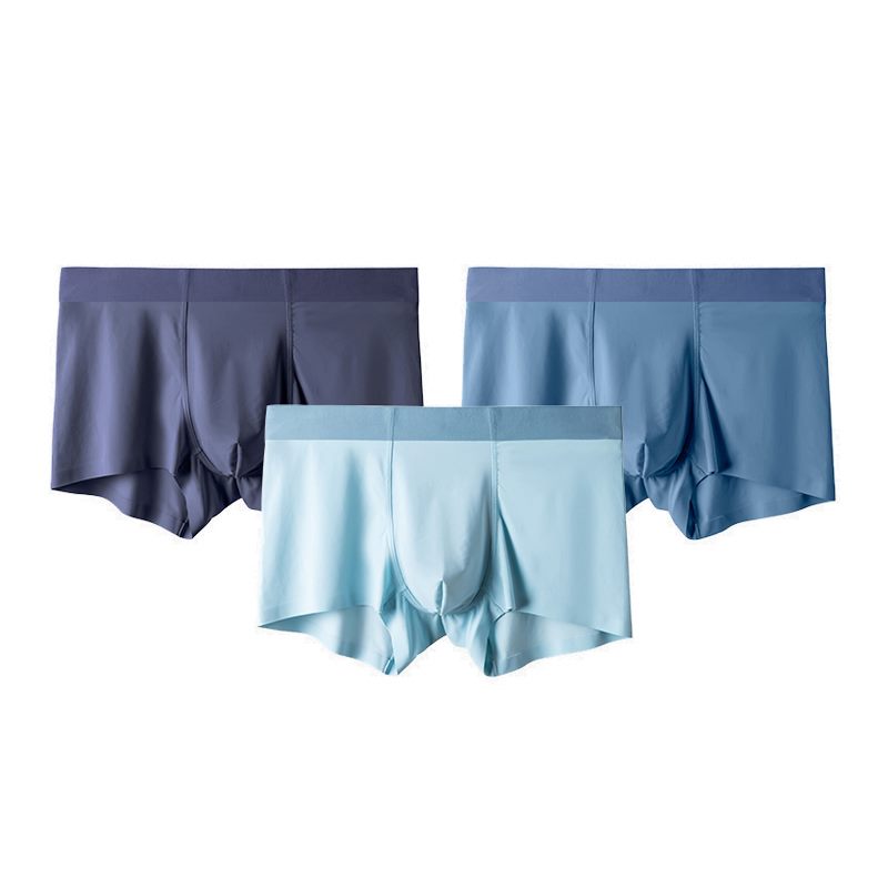 Intimo antibatterico da uomo in nylon, boxer morbidi e tinta unita, slip traspiranti estivi, confezione da 3 pezzi.