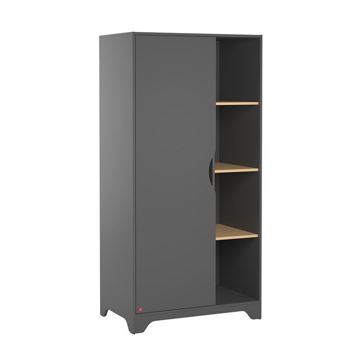 Complete bedroom set including baby cot, changing table, and 1-door wardrobe in Vox Leaf Grey and wood