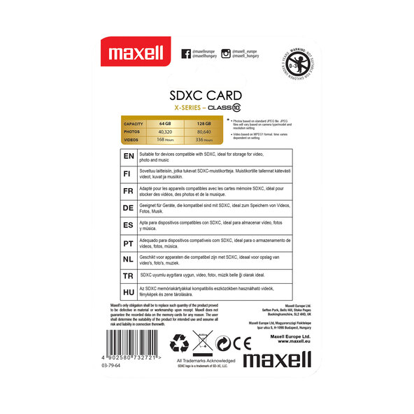 SDXC-Speicherkarte X-Series Class10, 64 GB