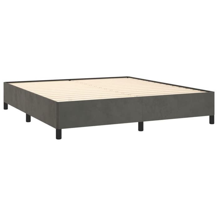 Cama doble CHIC para adultos - 180x200 cm. Estructura de cama gris oscuro de 180x200 cm. Terciopelo #Sara90882