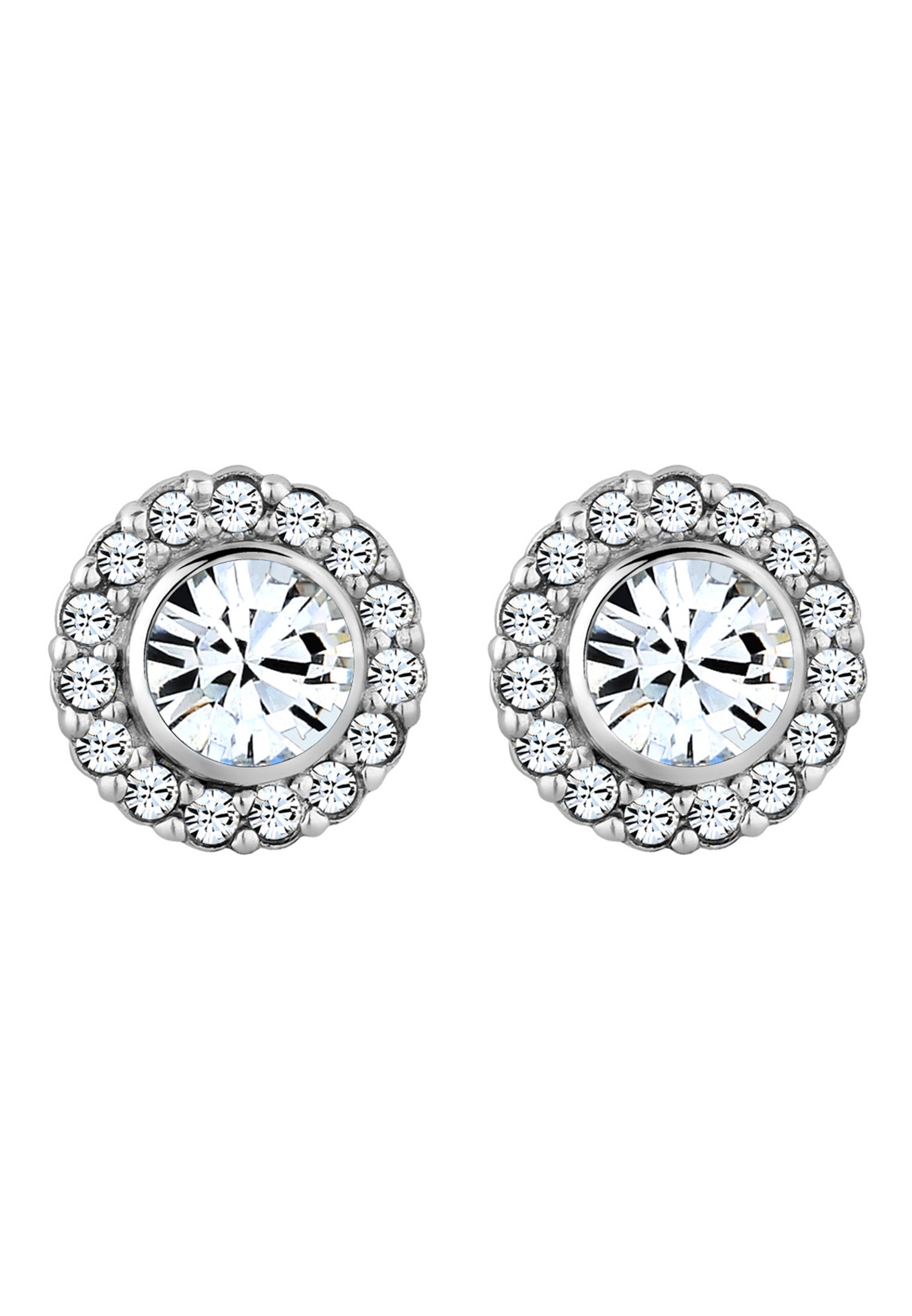 Elli Femmes clous d'oreilles Royal avec cristaux blancs en argent sterling 925