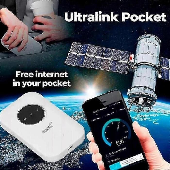 Portable satellite Wi-Fi router, pocket-sized wireless connectivity device