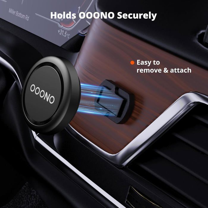 CO-Driver NO1 Support magnétique de voiture en métal robuste avec aimants intégrés Compatible avec avertisseur de flash OOONO NO1