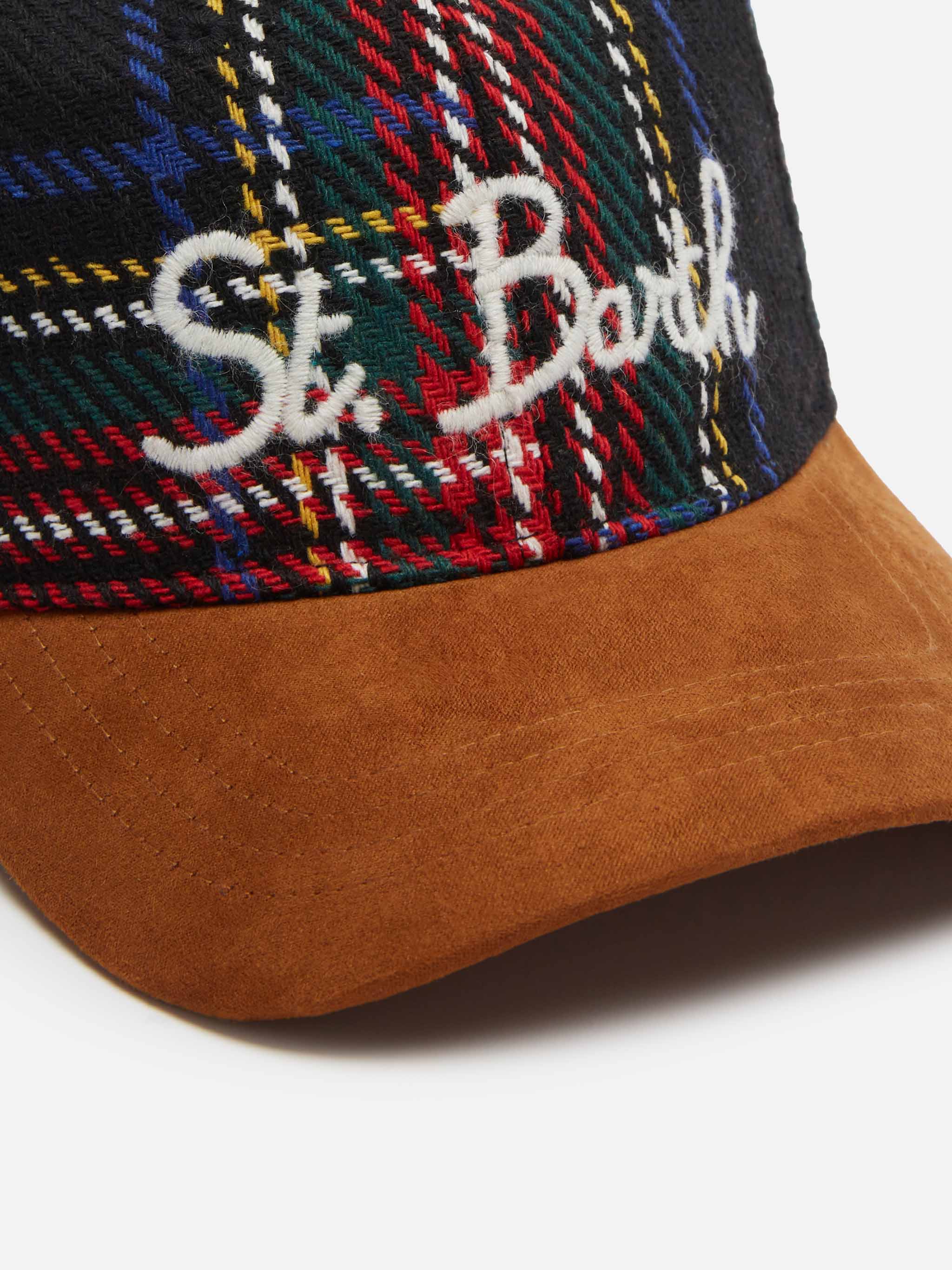 Baseballkappe mit Tartanmuster und St.-Barth-Stickerei