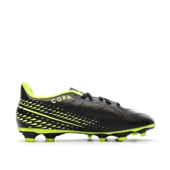 Botas de fútbol Adidas Copa Sense para niño, color negro y amarillo.
