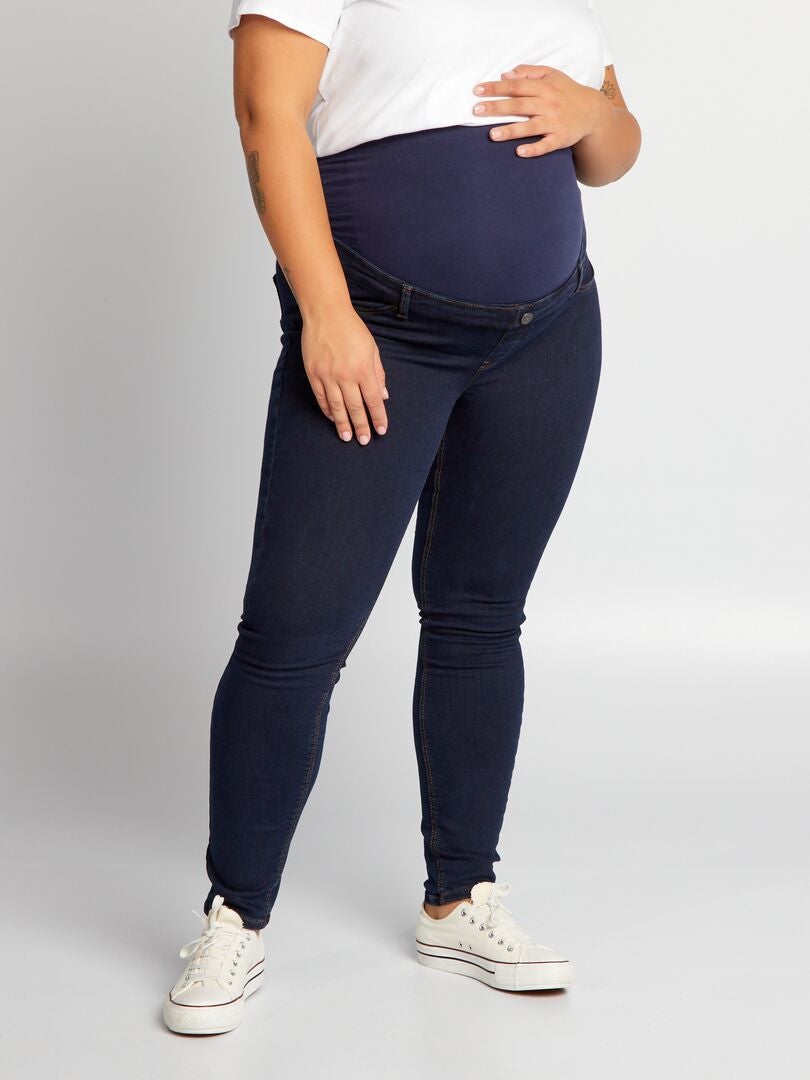 Calça jeans skinny para gestantes - AZUL