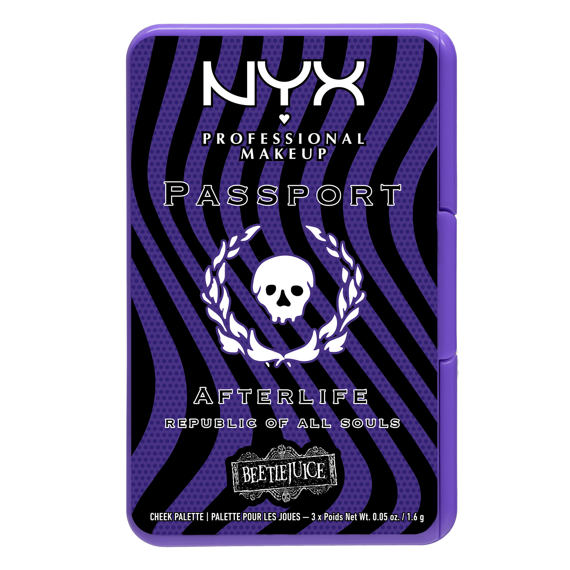 Paletă de machiaj pentru obraji Beetlejuice Afterlife Passport - NYX Professional Makeup