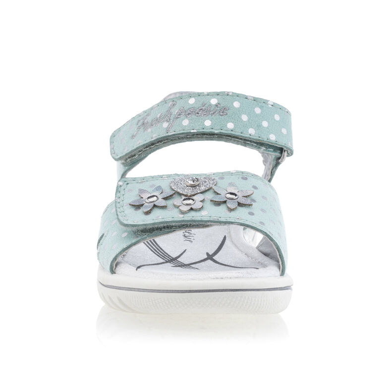 Sandalias verdes para niñas / Zapatos de punta abierta