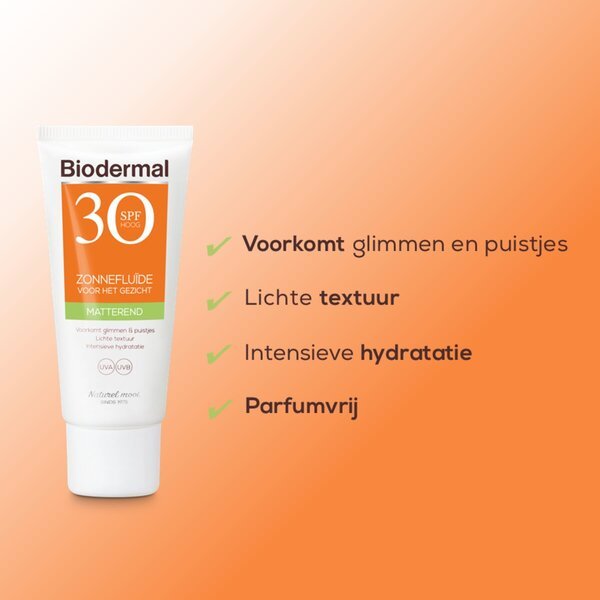 Biodermal SPF30 matirajući fluid za sunčanje za lice 40ml