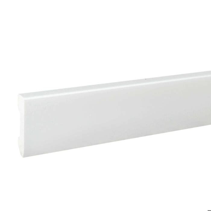 PROVISTON Plinthe 16 x 60 x 2000 mm Plinthe moderne profilé carré Plinthe de haute qualité plastique blanc Résistant à l'eau,
