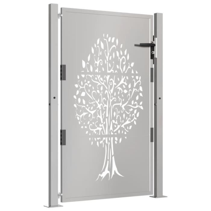 Puerta de jardín - MOTHINESSTO - LY2113 - Acero Corten - 105x155 cm - Sistema con cerradura