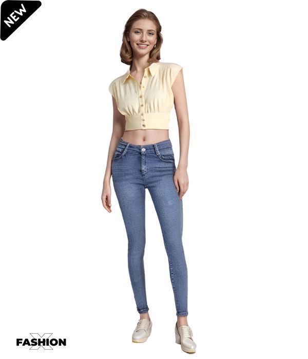 Pantalones vaqueros de mujer - SULLIVAN - Vaqueros ajustados con efecto push-up - Cintura alta - Azul - Corte ajustado