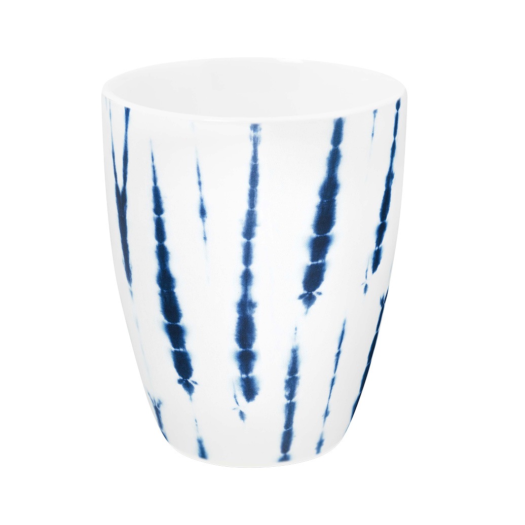 vtwonen Tie Dye Frühstücksset (3er-Set) – Blau, Weiß